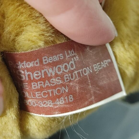 Pickford Bears Plush Stuffed "Sherwood" Brass Button Jointed - Picture 5 of 5